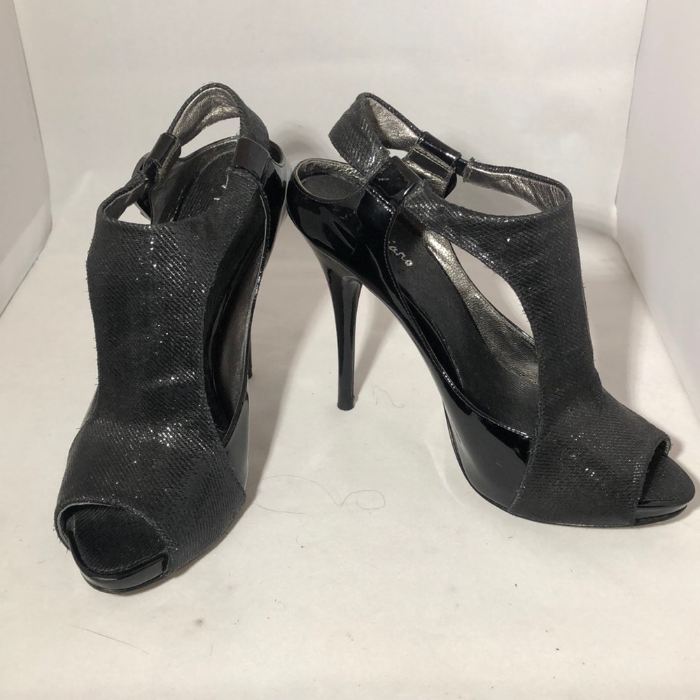 | Marciano |  Black Open Toe Heels